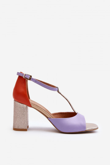 Vrouwen sandalen met hakken Laura Messi 2759 paarse kleur