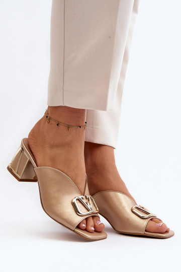 Elegante stijl vrouwen slippers met hakken Laura Messi 2771 gouden kleur 2