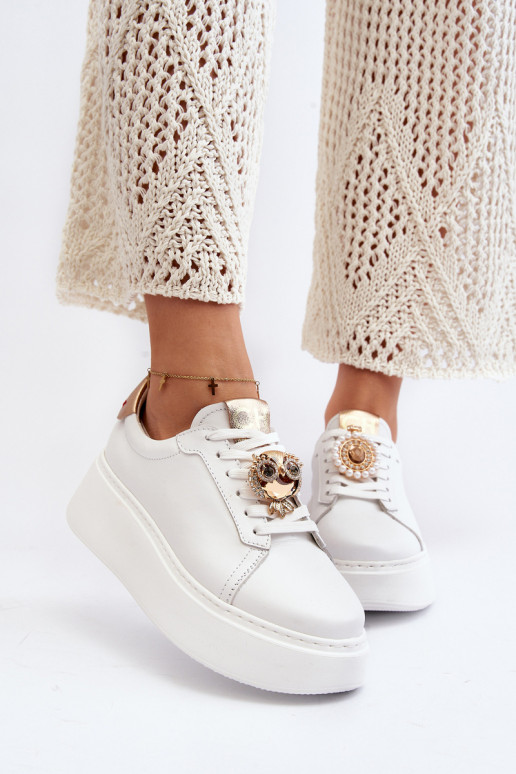 Dames Leer Sneakers model schoenen CheBello 4411 Initte kleur Dames Leer Sneakers model schoenen CheBello 4411 Initte kleur