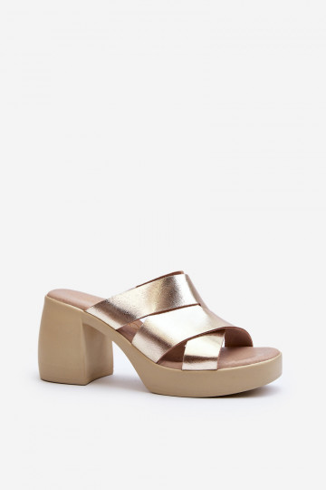 Zazoo 40373 leren slippers klocke goudkleurig 2