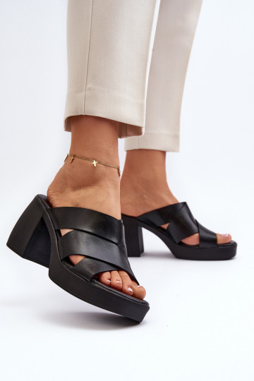 Zazoo 40373 leren slippers klocke zwart