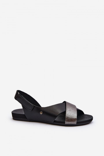 Zazoo 40141 dames sandalen met klittenbandsluiting zwart 2