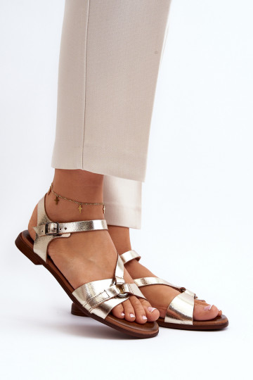 Zazoo 40182 dames sandalen goudkleurig