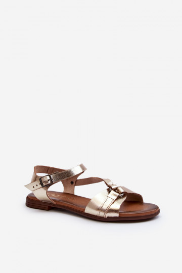 Zazoo 40182 dames sandalen goudkleurig 2