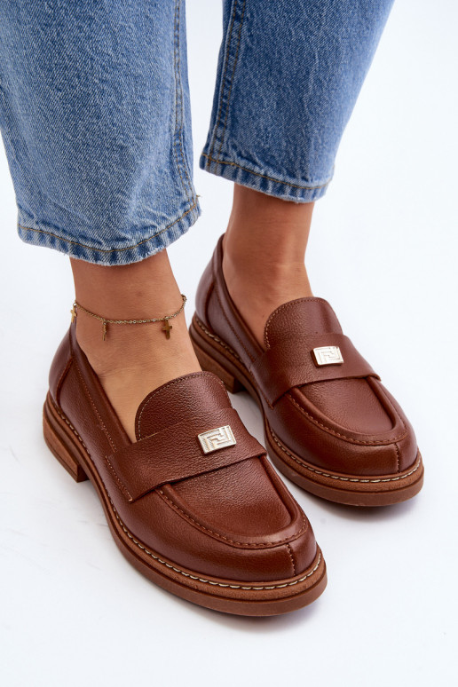 Zazoo 20165 Leer dames mocassins bruine kleur