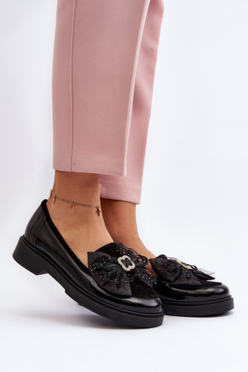 Dames Gelakte mocassins met linten Laura Messi 2786 zInart 2