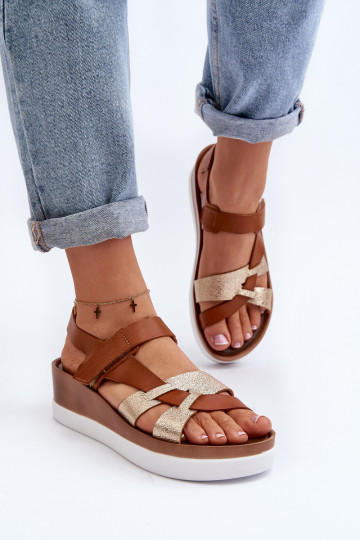 Zazoo 40397 dames sandalen met plateau bruin