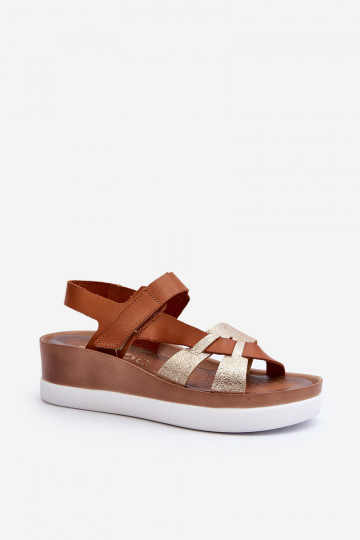 Zazoo 40397 dames sandalen met plateau bruin 2