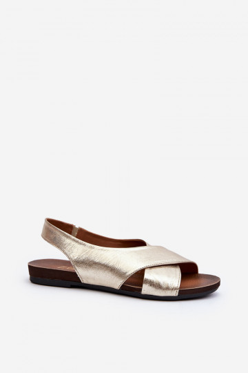 Zazoo 40407 leren dames sandalen goudkleurig 2