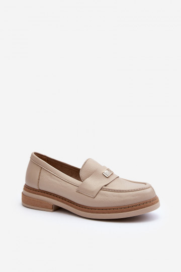 Zazoo 20165 Leer dames mocassins beige
