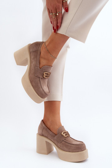 Zazoo 20170 schoenen van suède Dames met hakken beige 2