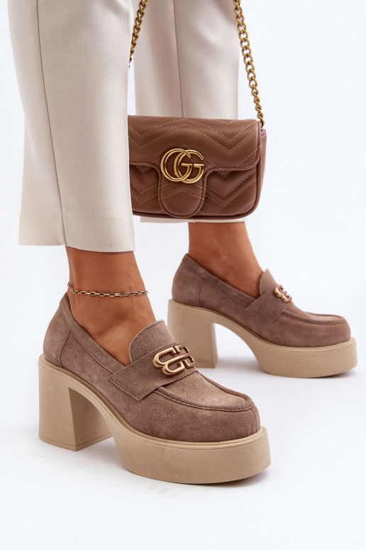 Zazoo 20170 schoenen van suède Dames met hakken beige Zazoo 20170 schoenen van suède Dames met hakken beige