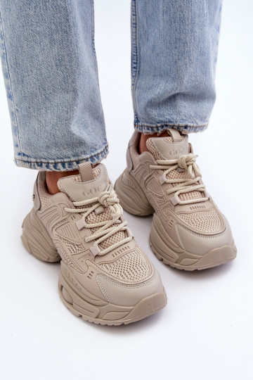 Sportieve schoenen met trendy dikke zolen GOE NN2N4046 zandkleurig 2
