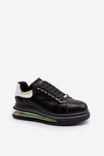 Leren dames sportschoenen GOE NN2N4030 zwart 2