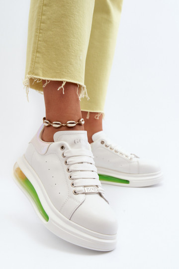 Leren dames sportschoenen GOE NN2N4029 wit