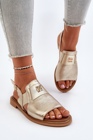 Zazoo 40385 dames sandalen goudkleurig