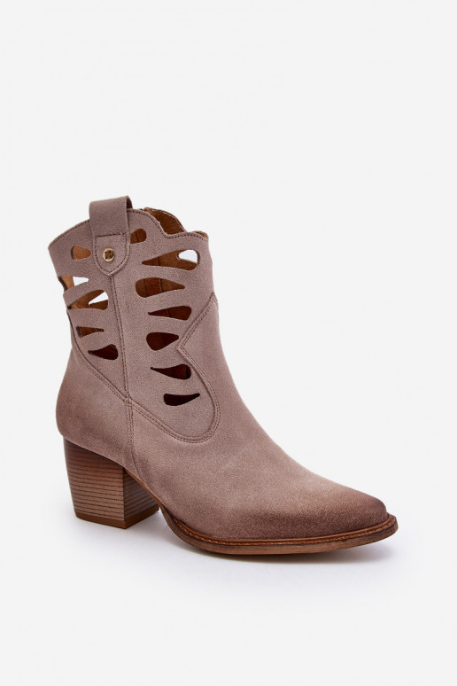 Leer Laarzen Met uitsparingen Het heeftciejka 06412-04 beige