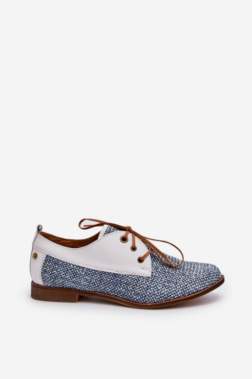 Leer schoenen Dames met brede hakken Het heeftciejka 06461-17 blauIn Leer schoenen Dames met brede hakken Het heeftciejka 06461-17 blauIn