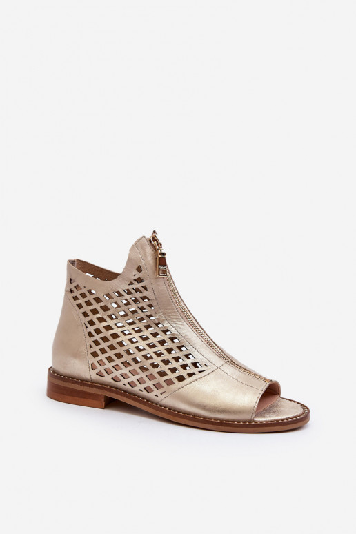 Zazoo 977/L Leer OpengeInerkte sandalen Opar het kasteel gouden kleur Zazoo 977/L Leer OpengeInerkte sandalen Opar het kasteel gouden kleur