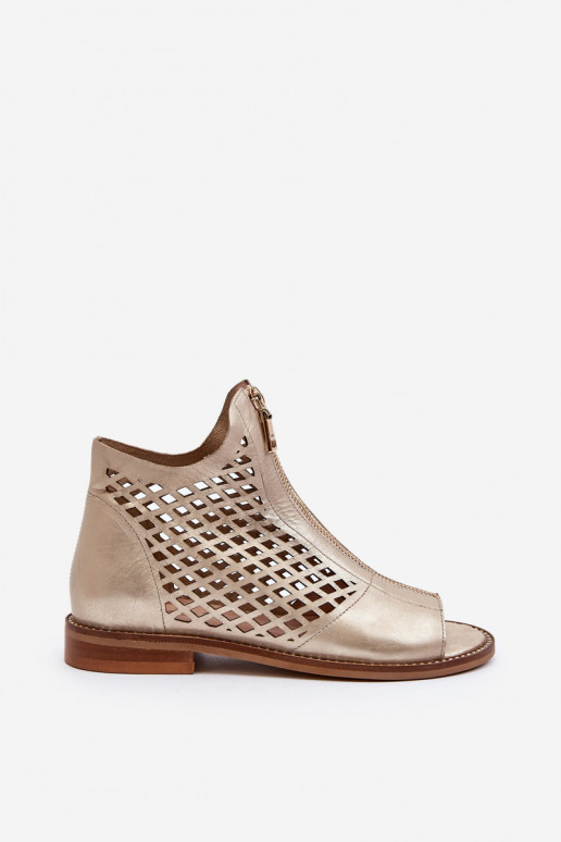 Zazoo 977/L Leer OpengeInerkte sandalen Opar het kasteel gouden kleur Zazoo 977/L Leer OpengeInerkte sandalen Opar het kasteel gouden kleur