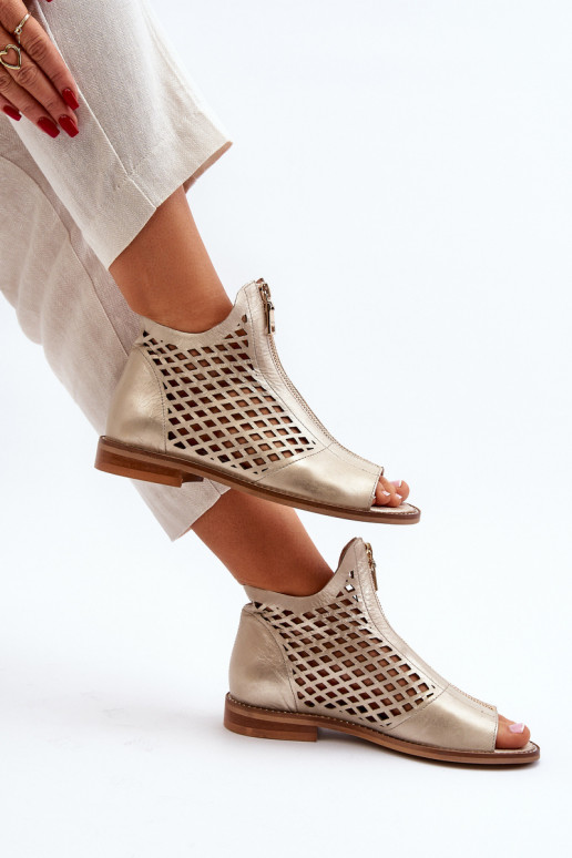 Zazoo 977/L Leer OpengeInerkte sandalen Opar het kasteel gouden kleur Zazoo 977/L Leer OpengeInerkte sandalen Opar het kasteel gouden kleur