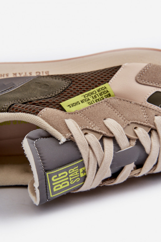 sportschoenen Sneakers model schoenen Het heeftnnen Memory Foam System Big Star NN174345 kaki kleuren