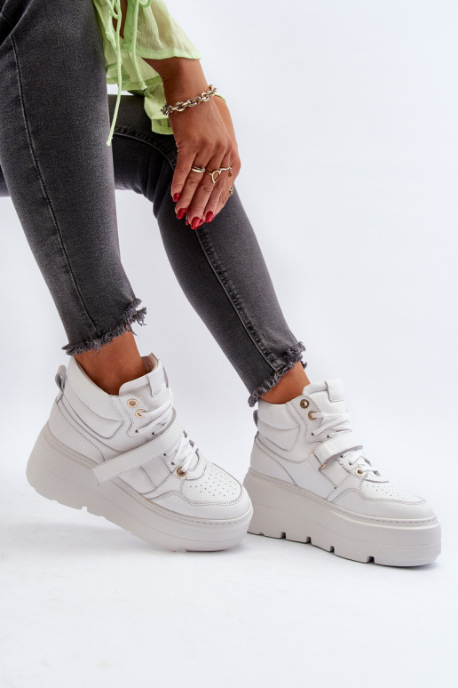 Zazoo 3450 Leer Sneakers model schoenen Dames Initte kleur Zazoo 3450 Leer Sneakers model schoenen Dames Initte kleur
