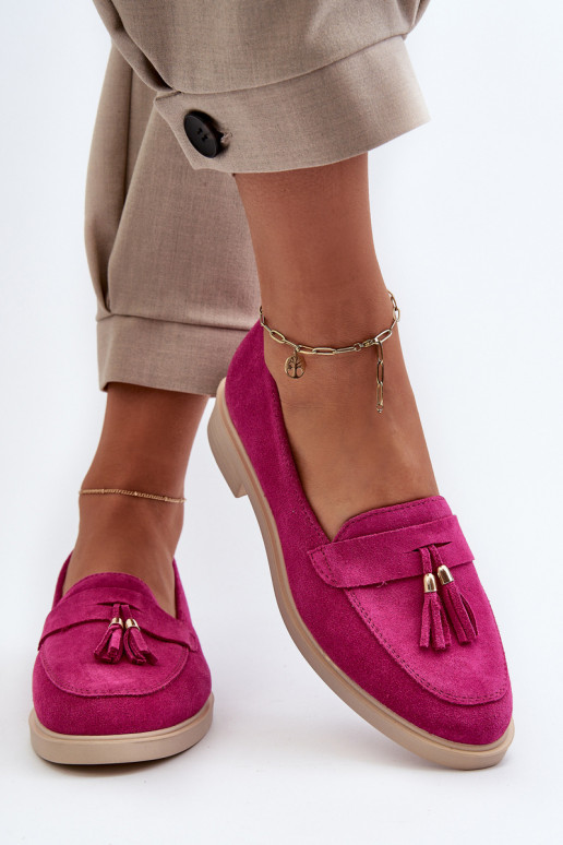 Zazoo 3420 Suède mocassins Dames met brede hakken Fuskja