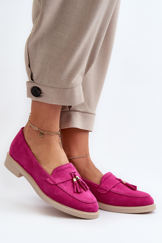 Zazoo 3420 Suède mocassins Dames met brede hakken Fuskja