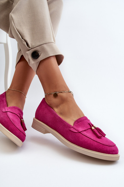 Zazoo 3420 Suède mocassins Dames met brede hakken Fuskja