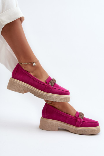 Zazoo 3429/IN Elegante suède mocassins met ornamenten roze 2
