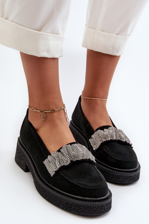 Zazoo 3419 dames mocassins van suède Met decoratieve streep zInart Zazoo 3419 dames mocassins van suède Met decoratieve streep zInart