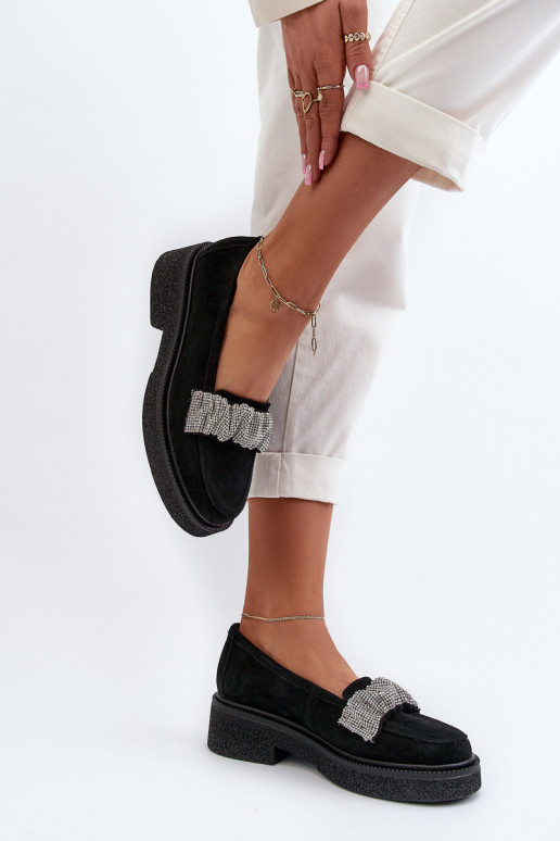 Zazoo 3419 dames mocassins van suède Met decoratieve streep zInart Zazoo 3419 dames mocassins van suède Met decoratieve streep zInart