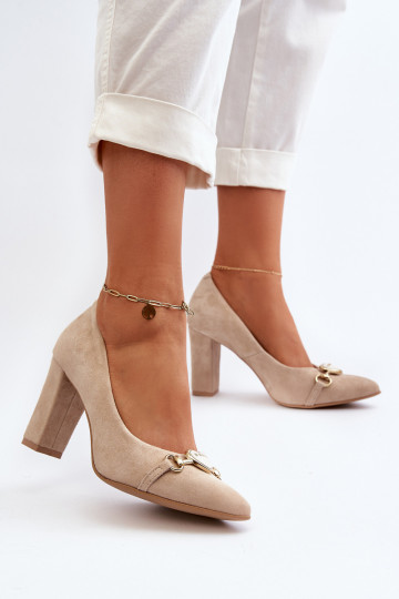 Zazoo 2453/OS Suède schoenen met hakken en hartjes cappuccino