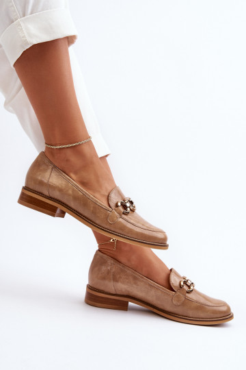 Leer Dames Gelakte mocassins Laura Messi 2760 bruine kleur 2