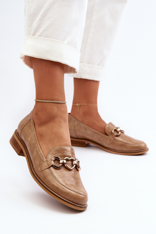 Leer Dames Gelakte mocassins Laura Messi 2760 bruine kleur