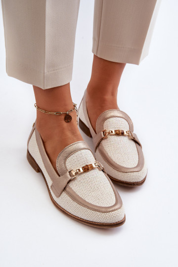 Leer Mocassins met ornamenten gouden kleur Het heeftciejka 06442-25 gouden kleur 2