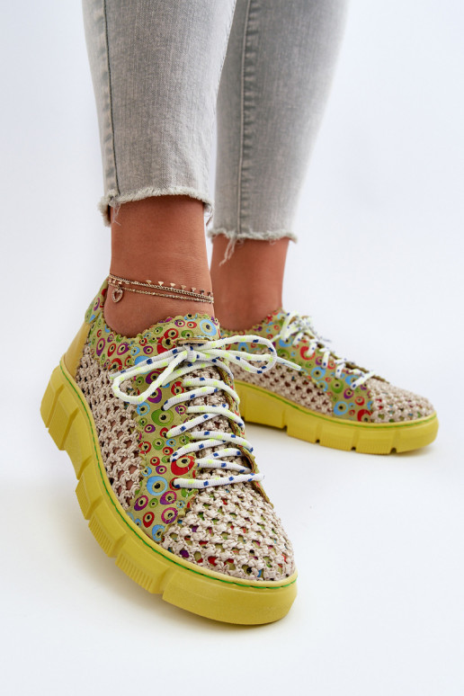 Dames Leer schoenen Het heeftciejka 05850-09 Limoen Dames Leer schoenen Het heeftciejka 05850-09 Limoen