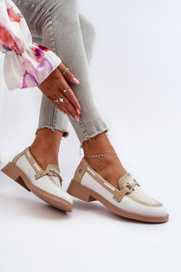 Leer Mocassins schoenen Dames Het heeftciejka 06493-11 INit-beige 2