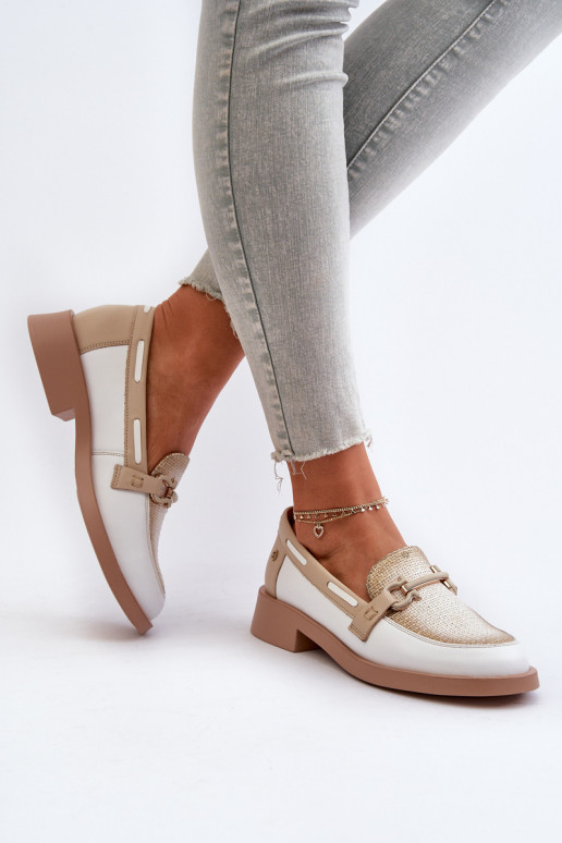 Leer Mocassins schoenen Dames Het heeftciejka 06493-11 INit-beige