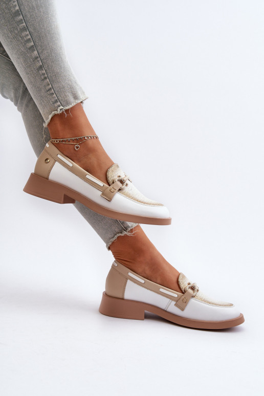 Leer Mocassins schoenen Dames Het heeftciejka 06493-11 INit-beige