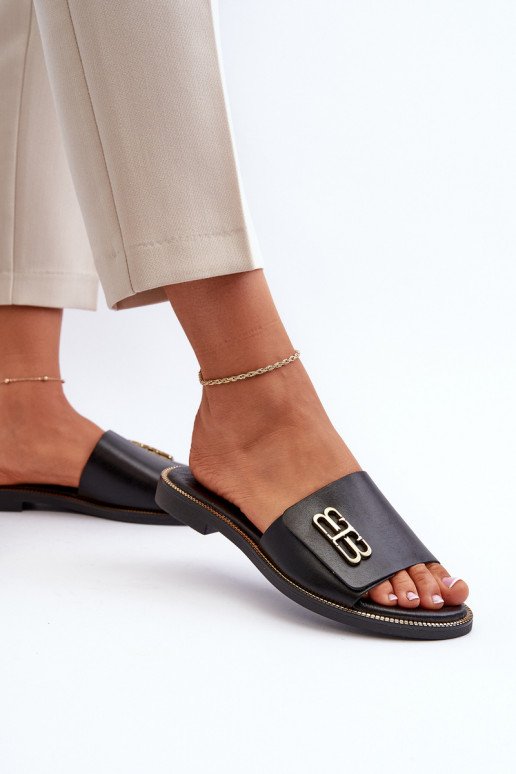 Zazoo 40384 Elegante stijl Leren pantoffels Dames zInart Zazoo 40384 Elegante stijl Leren pantoffels Dames zInart