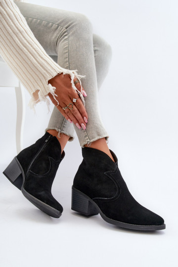 Suede schoenen coInboystijl met ritssluitingen D&A SN622-29 zInart 2