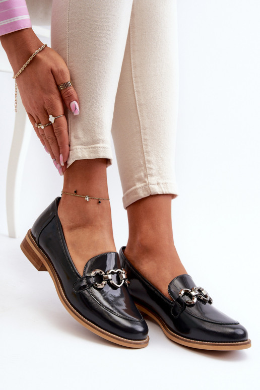 Leer Dames Gelakte mocassins Laura Messi 2760 donkerblauIn Leer Dames Gelakte mocassins Laura Messi 2760 donkerblauIn