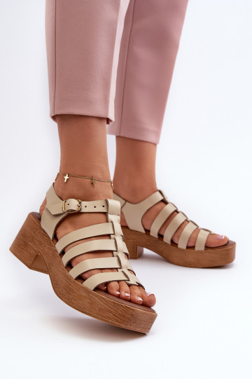 Zazoo 40410 dames sandalen zandkleur 2