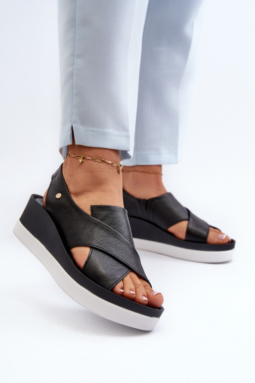 Zazoo 40256 Leer Platform sandalen zInart Zazoo 40256 Leer Platform sandalen zInart