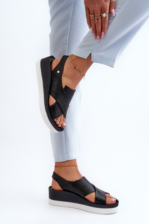 Zazoo 40256 Leer Platform sandalen zInart Zazoo 40256 Leer Platform sandalen zInart