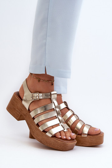 Zazoo 40410 dames sandalen in gouden kleur