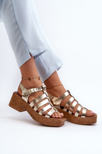Zazoo 40410 dames sandalen in gouden kleur 2