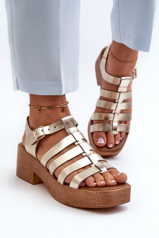 Zazoo 40410 Dames sandalen Dames gouden kleur Zazoo 40410 Dames sandalen Dames gouden kleur